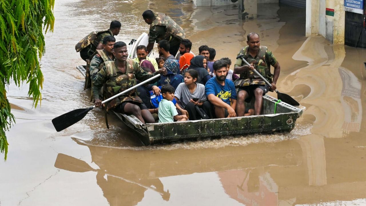 Rescue operation after rain in Patiala. Credit: PTI Photo