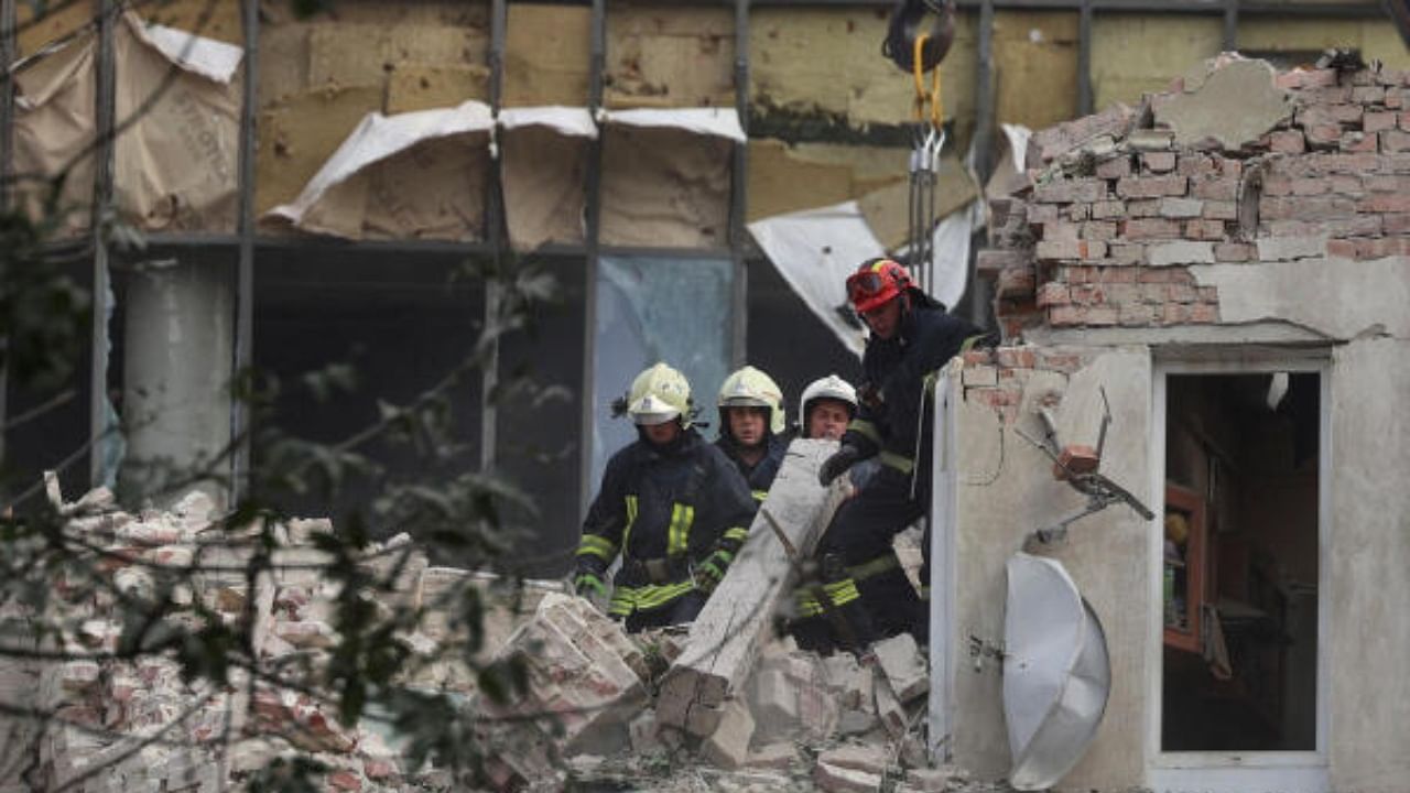 Aftermath of an air strike in Ukraine. Representative Image. Credit: Reuters Photo