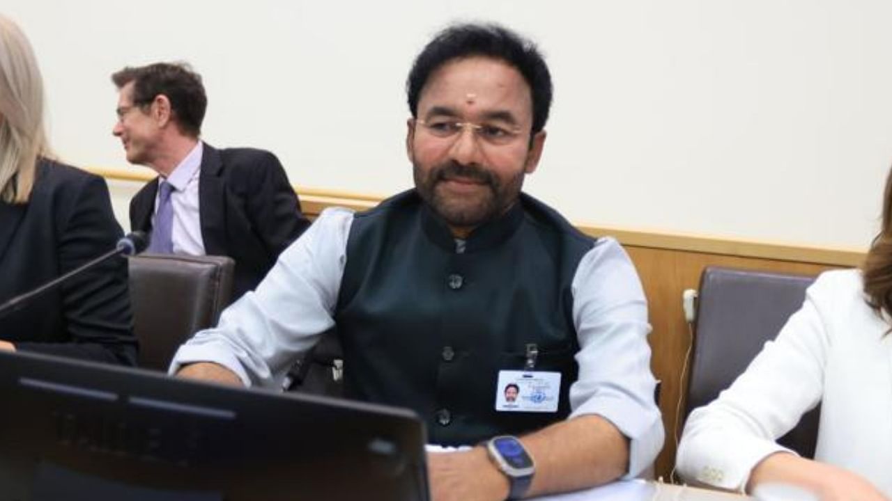 G Kishan Reddy at the 'High-Level Political Forum 2023 - UN World Tourism Organization'. Credit: Twitter/@kishanreddybjp