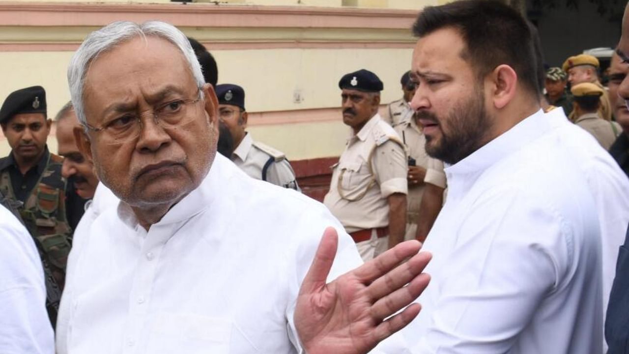 Bihar Chief Minister Nitish Kumar along with Deputy CM Tejashwi Yadav. Credit: PTI File Photo 