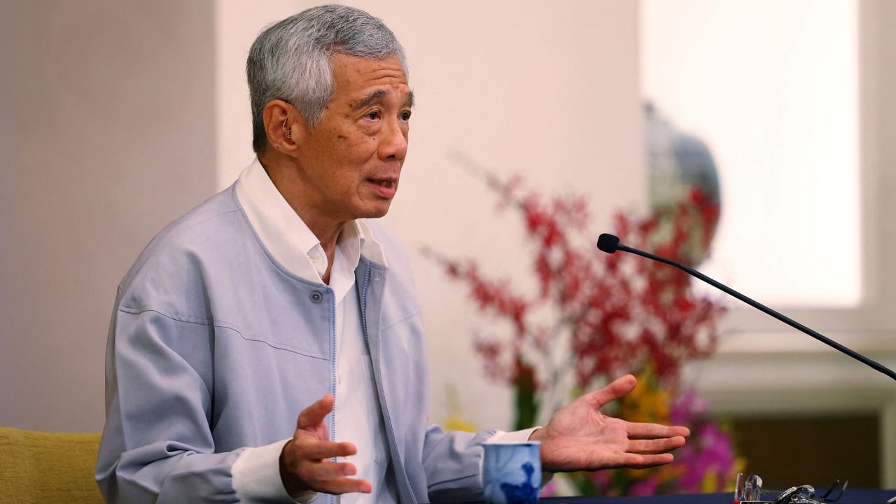 Singapore's Prime Minister Lee Hsien Loong speaks during a press conference after the resignation of two senior lawmakers, at the Istana in Singapore, July 17, 2023. Credit: Singapore Press Holding Media Trust/Lianhe Zaobao/Ray Chua via Reuters Photo