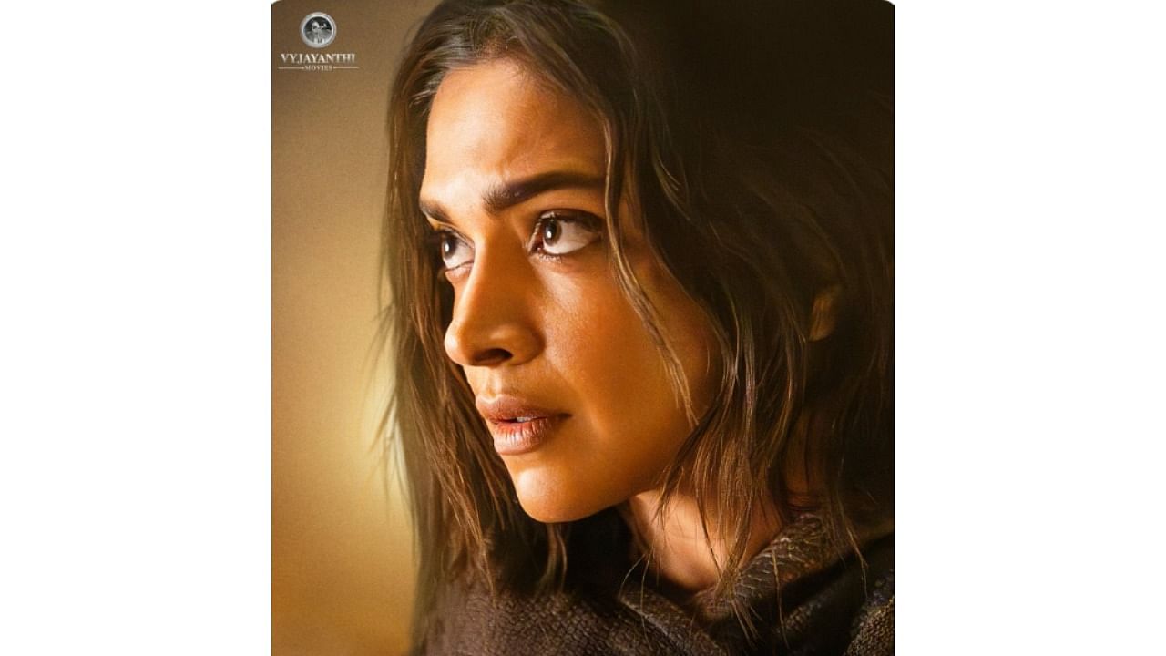 'A hope comes to light, for a better tomorrow. This is @DeepikaPadukone from #ProjectK,' the production house captioned Deepika's first look. Credit: Twitter/@VyjayanthiFilms