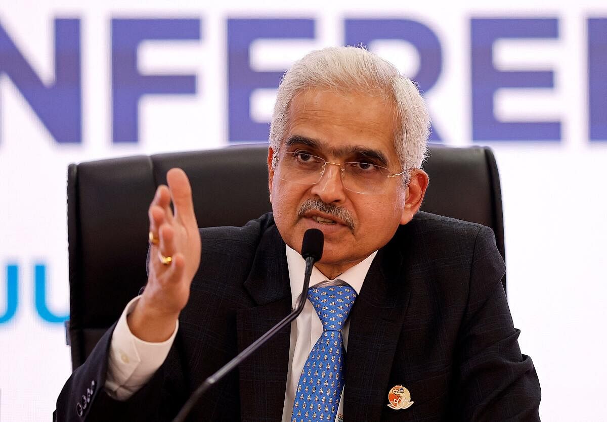 Reserve Bank of India (RBI) Governor Shaktikanta Das speaks during a press conference after a G20 Finance Ministers' and Central Bank governors' meeting at Gandhinagar, India, July 18, 2023. Credit: Reuters Photo