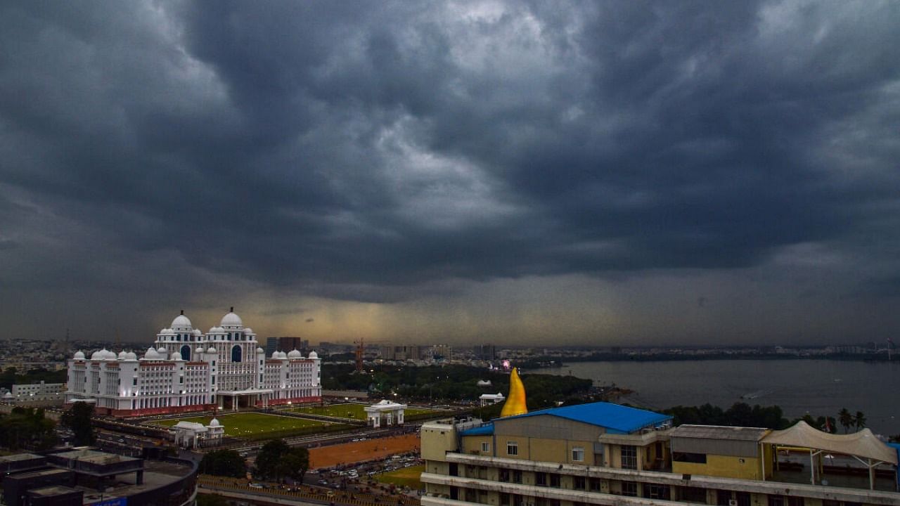 Monsoon rains in Hyderabad. Credit: PTI Photo