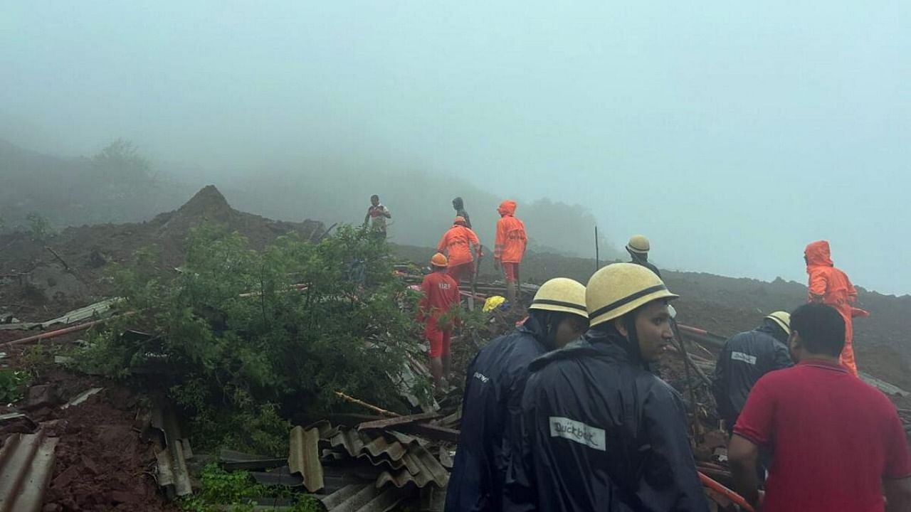 Landslide in Raigad. Credit: PTI Photo