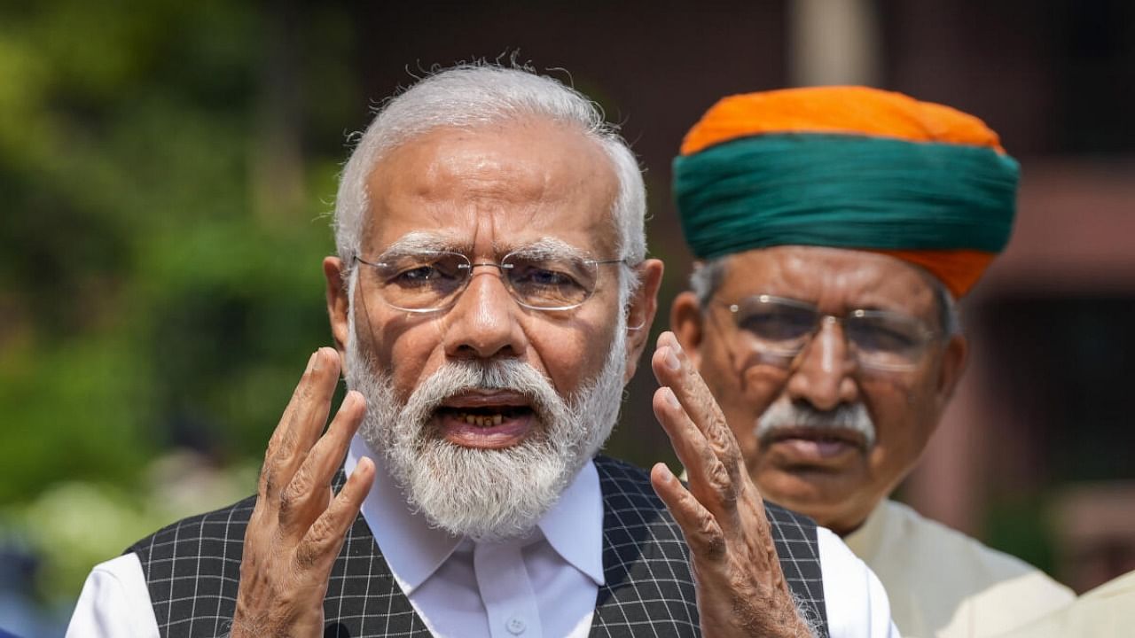 PM Narendra Modi speaks ahead of Monsoon Session. Credit: PTI Photo