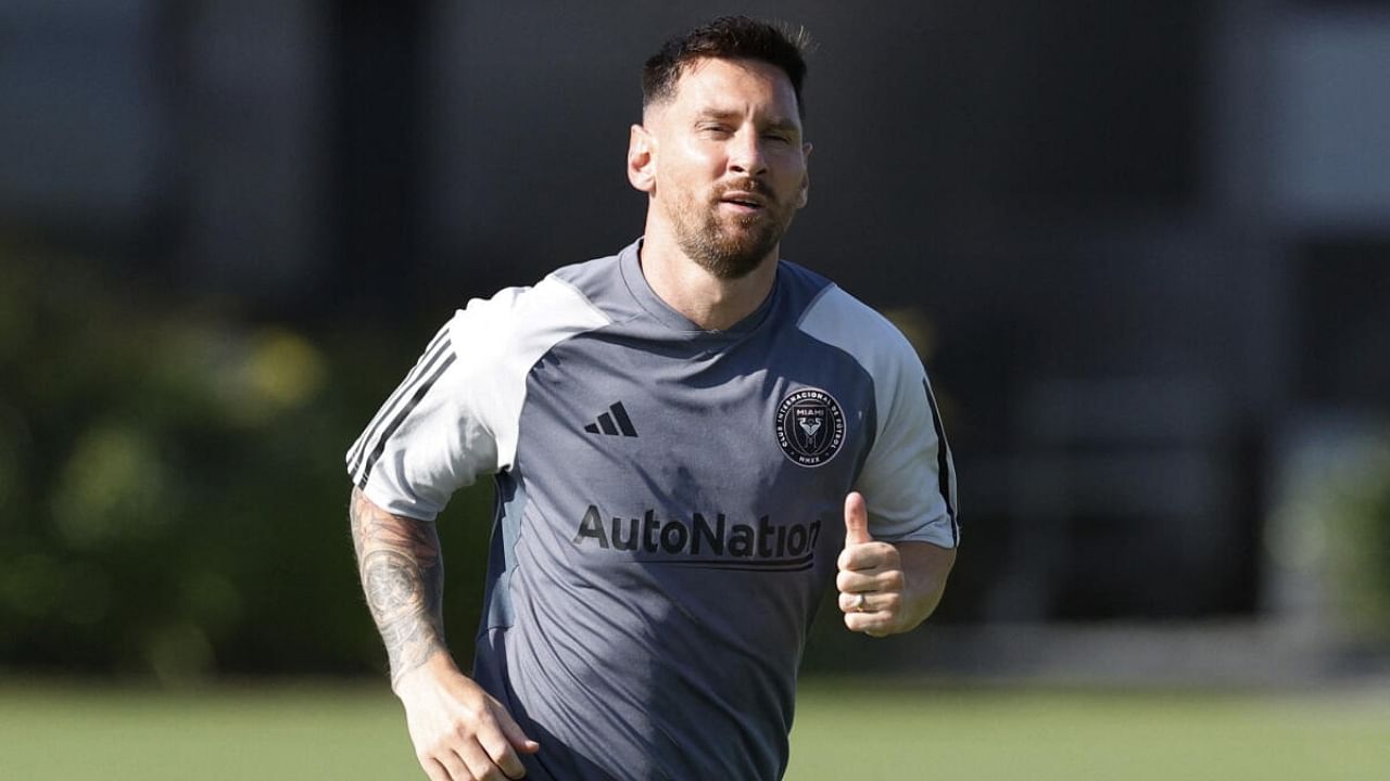 Inter Miami's Lionel Messi in action during training. Credit: Reuters Photo