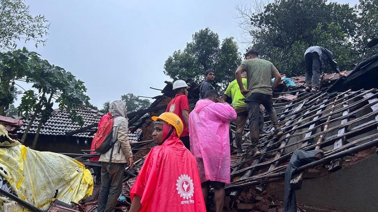 Search and rescue operation under way after a landslide at Irshalwadi village in Raigad district, Thursday, July 20, 2023. Credit: PTI Photo