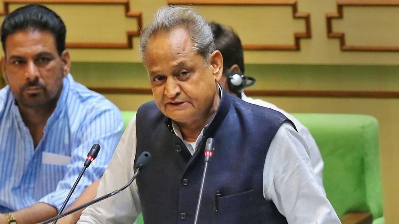 Rajasthan Chief Minister Ashok Gehlot at Assembly. Credit: PTI Photo