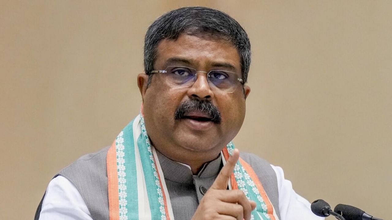 Union Education Minister Dharmendra Pradhan addresses during the centenary year convocation of Jamia Millia Islamia, in New Delhi, Sunday, July 23, 2023. Credit: PTI Photo