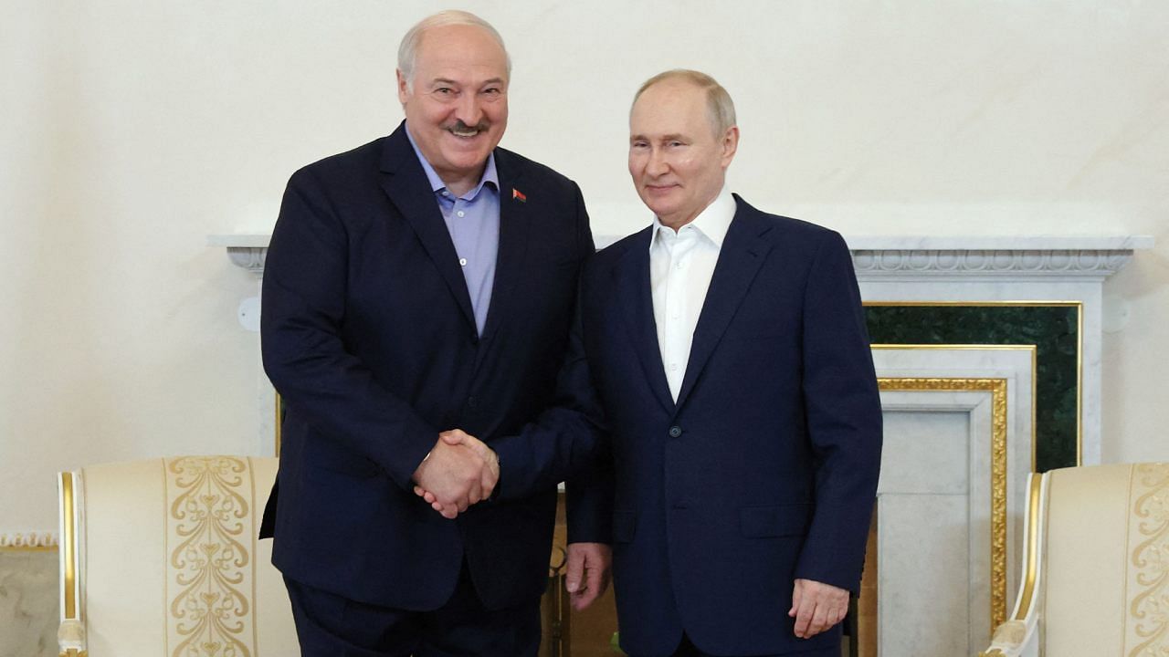 Russian President Vladimir Putin meets with Belarusian President Alexander Lukashenko in Saint Petersburg. Credit: Reuters Photo