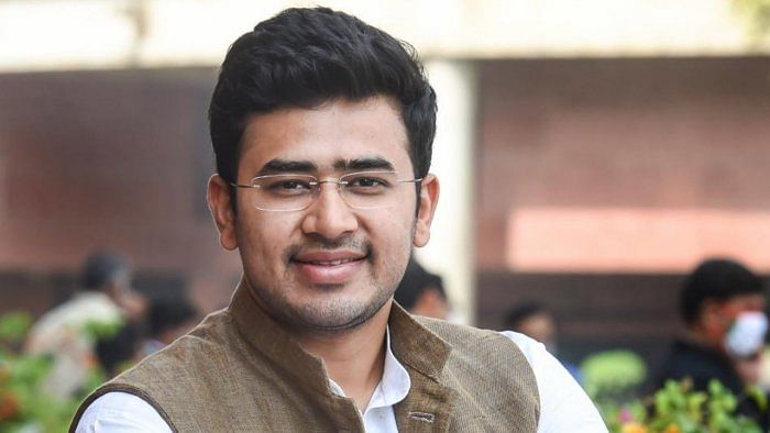 BJP MP Tejasvi Surya. Credit: PTI File Photo 