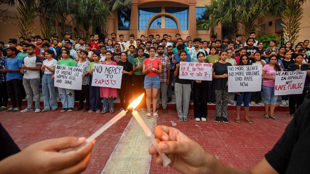 Protests over Manipur violence. Credit: PTI Photo