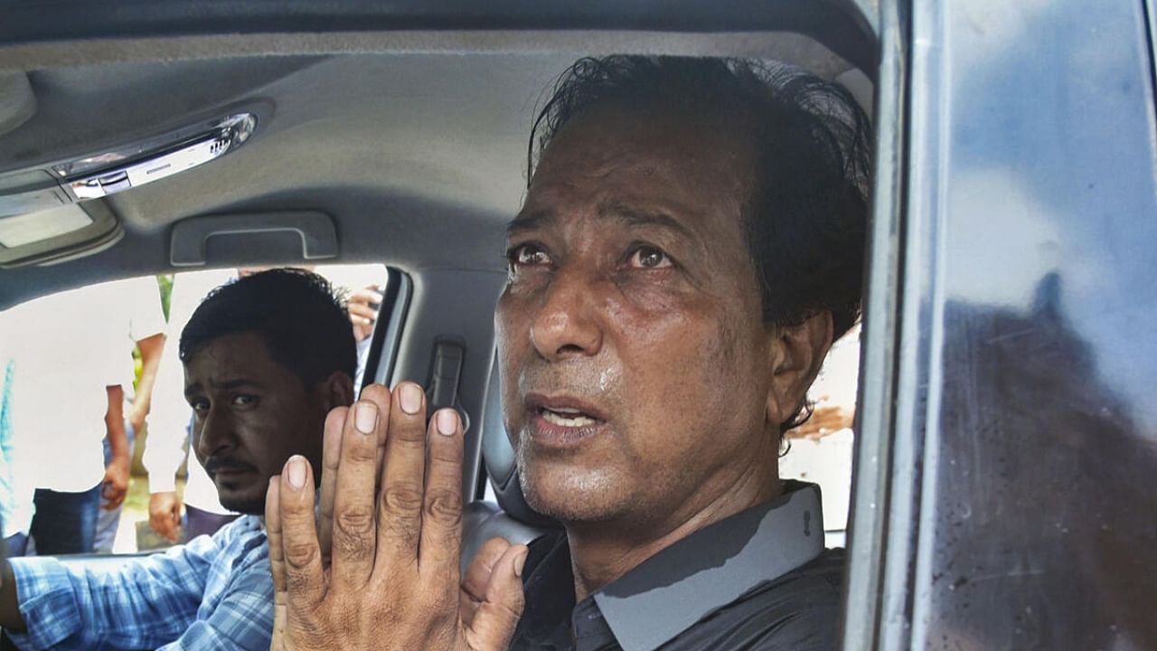 Congress MLA Rajendra Gudha who was recently sacked as a minister of Rajasthan govt. speaks with the media after the Rajasthan assembly was adjourned, in Jaipur, Monday, July 24, 2023, Credit: PTI Photo