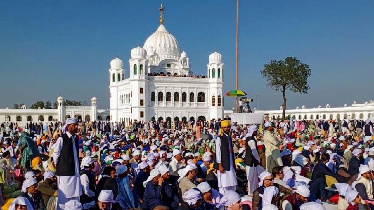 Sikh pilgrims visit the shrine of their spiritual leader Guru Nanak Dev, at Gurdwara Darbar Sahib in Kartarpur, Pakistan. Credit: PTI File Photo