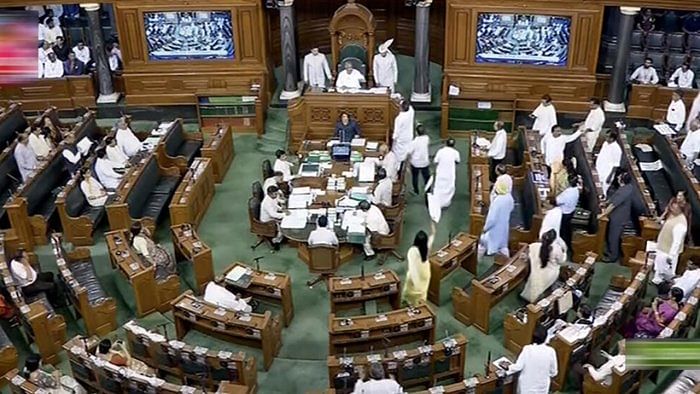 Monsoon session of Parliament in Lok Sabha. Credit: PTI Photo