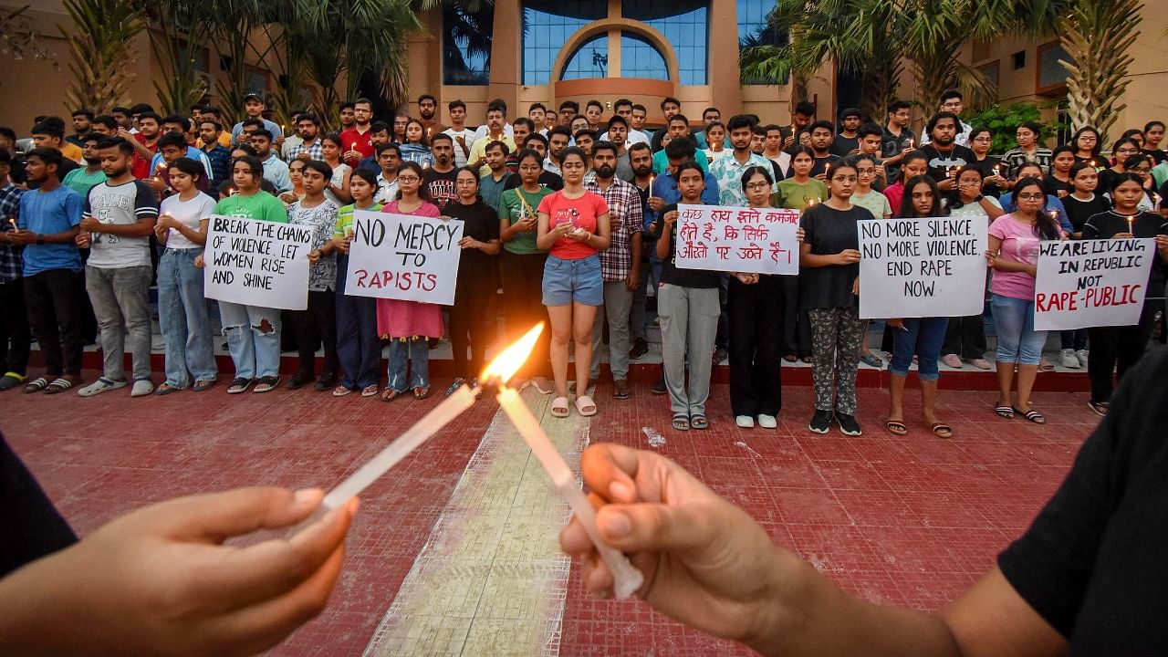 Protest over Manipur violence. Credit: PTI Photo
