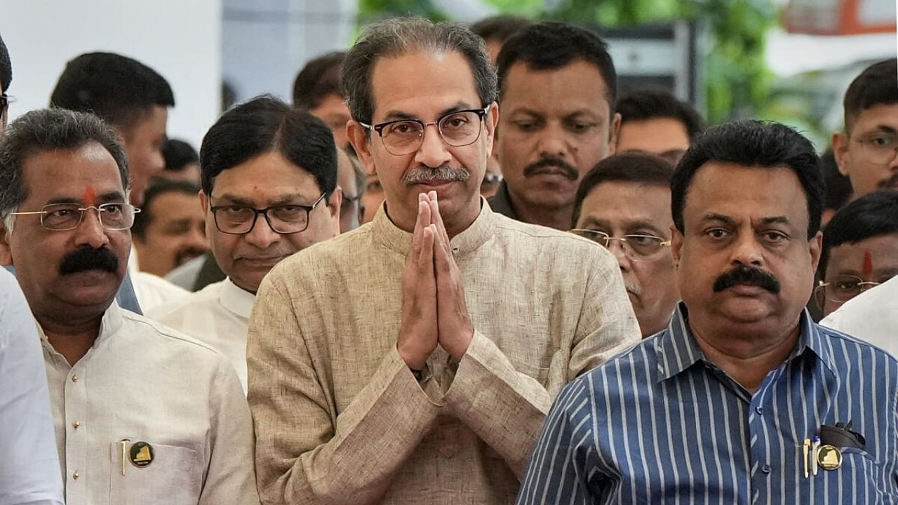 Shiv Sena (UBT) chief Uddhav Thackeray arrives to attend the Monsoon Session of Maharashtra Assembly at Vidhan Bhavan, in Mumbai, Wednesday, July 19, 2023. Credit: PTI Photo