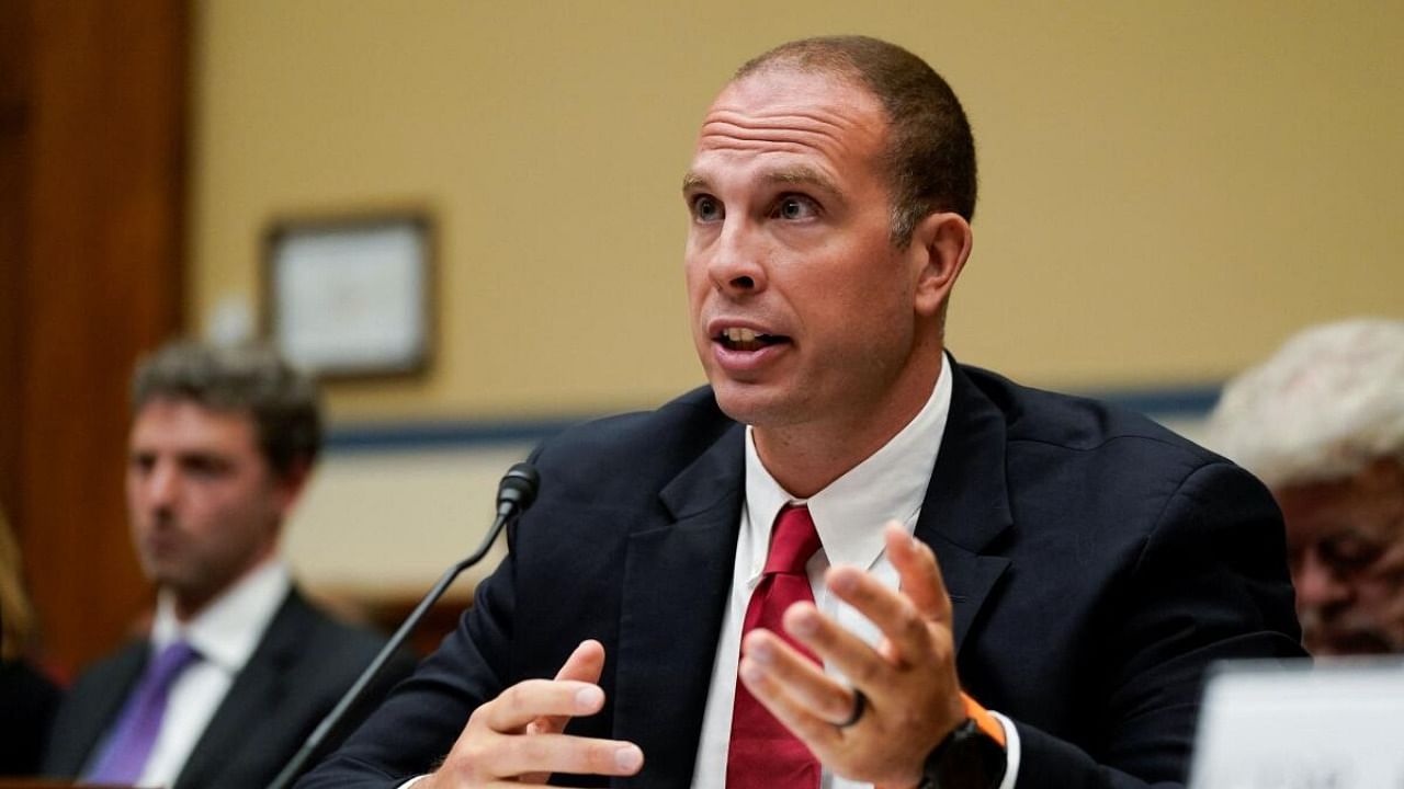 David Grusch, former National Reconnaissance Office representative on the Defense Department's Unidentified Aerial Phenomena Task Force, testifies during House Oversight & Accountability Committee's National Security, the Border, and Foreign Affairs Subcommittee's hearing on "Unidentified Anomalous Phenomena: Implications on National Security, Public Safety, and Government Transparency" at the U.S. Capitol Hill in Washington, U.S., July 26, 2023. Credit: Reuters Photo