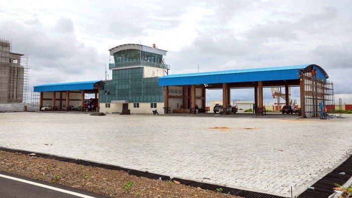 Newly-built Greenfield Airport ahead of its inauguration by Prime Minister Narendra Modi. Credit: PTI Photo  