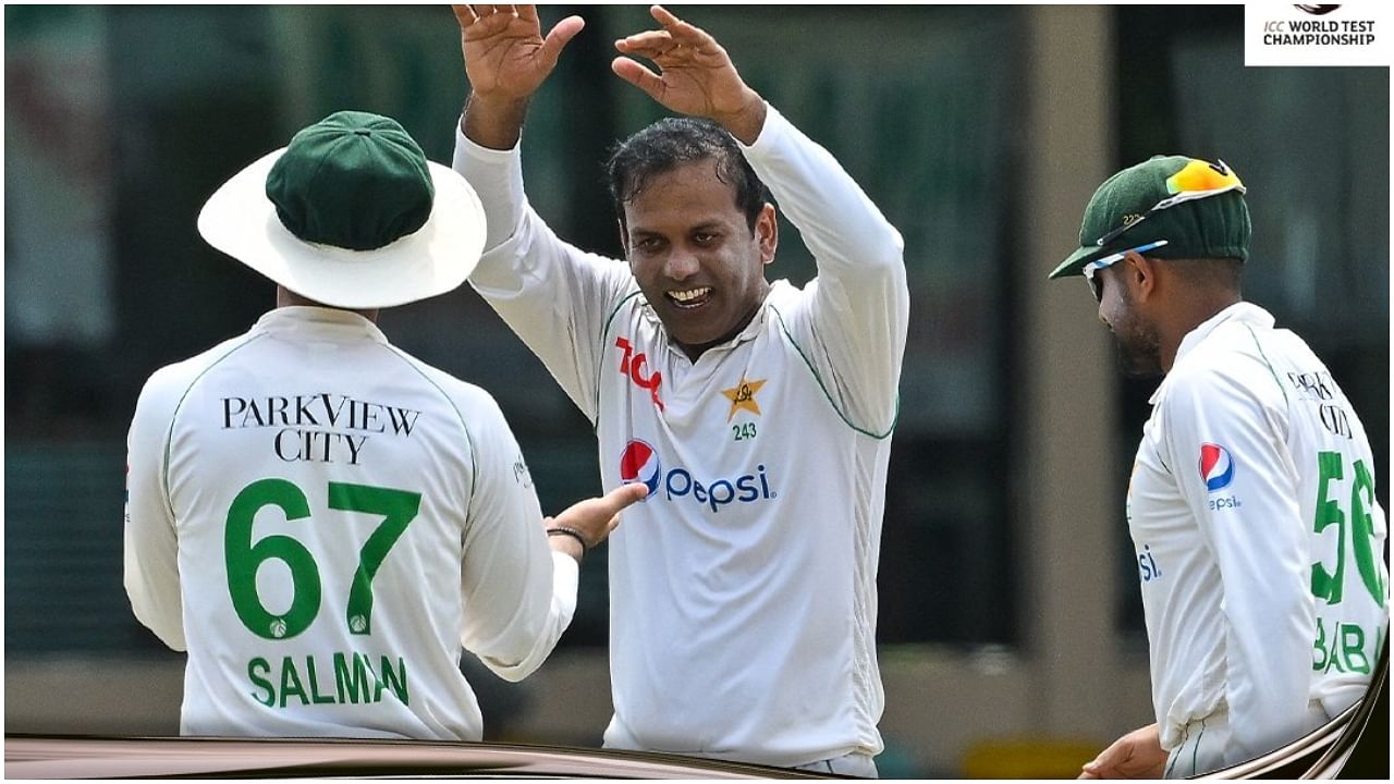 With this series win, Pakistan has accumulated 24 points from the two Tests, while its point percentage stays at 100 per cent. Credit: Twitter/@ICC