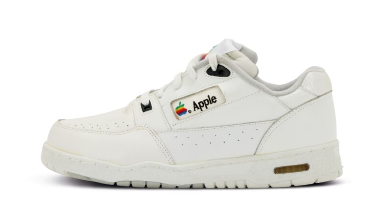The sneakers with the Apple logo. Credit: Sotheby's official website