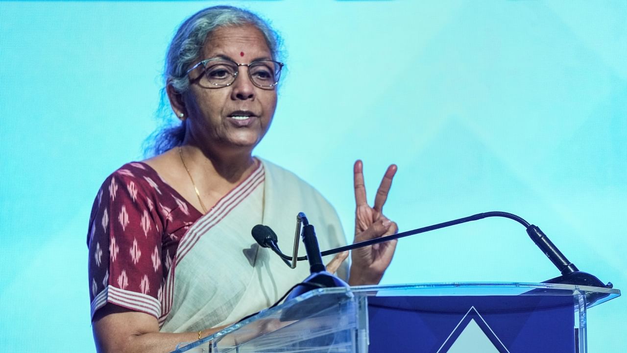 'I'm pleased to announce that the government has taken a decision to enable direct listing of listed and unlisted companies on the IFSC exchanges,' FM Sitharaman said. Credit: PTI File Photo