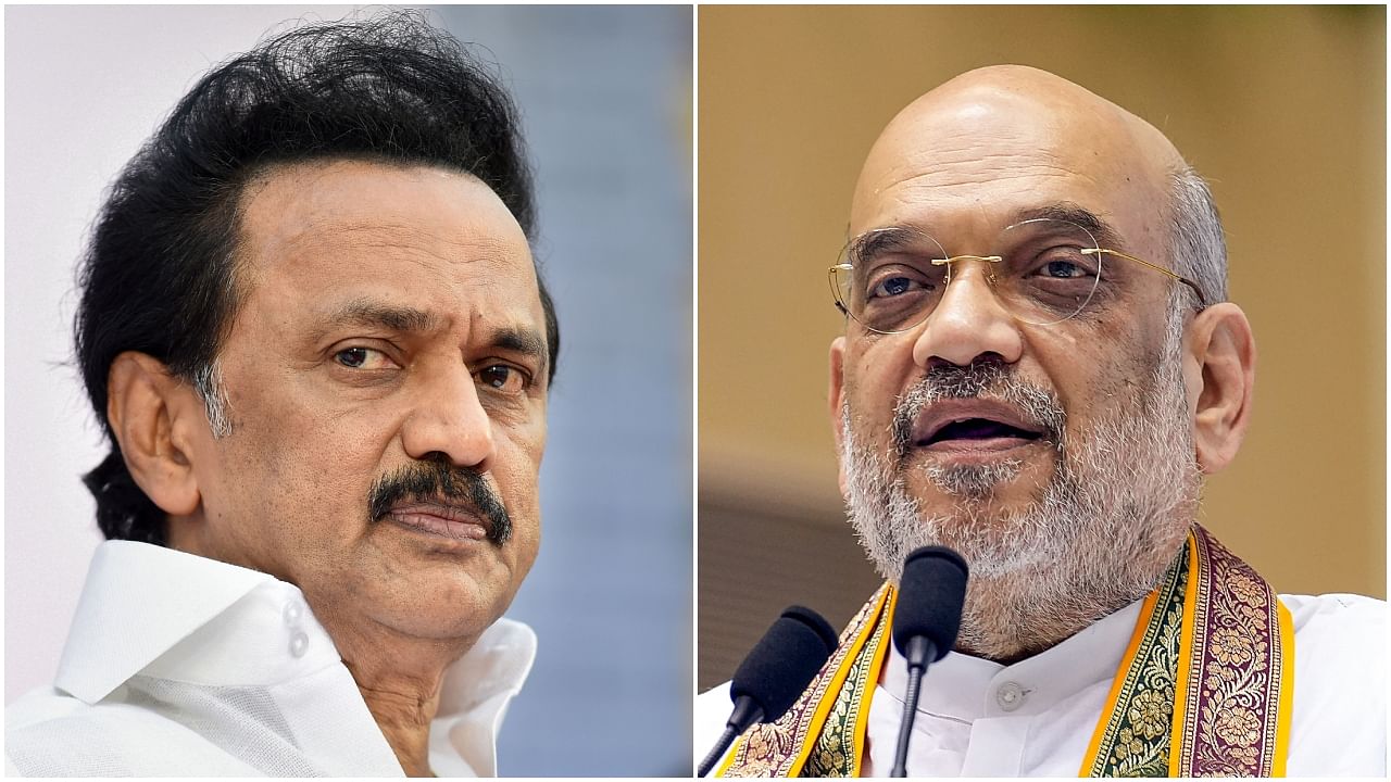 Tamil Nadu Chief Minister M K Stalin (L) and Union Home Minister Amit Shah (R). Credit: PTI File Photos