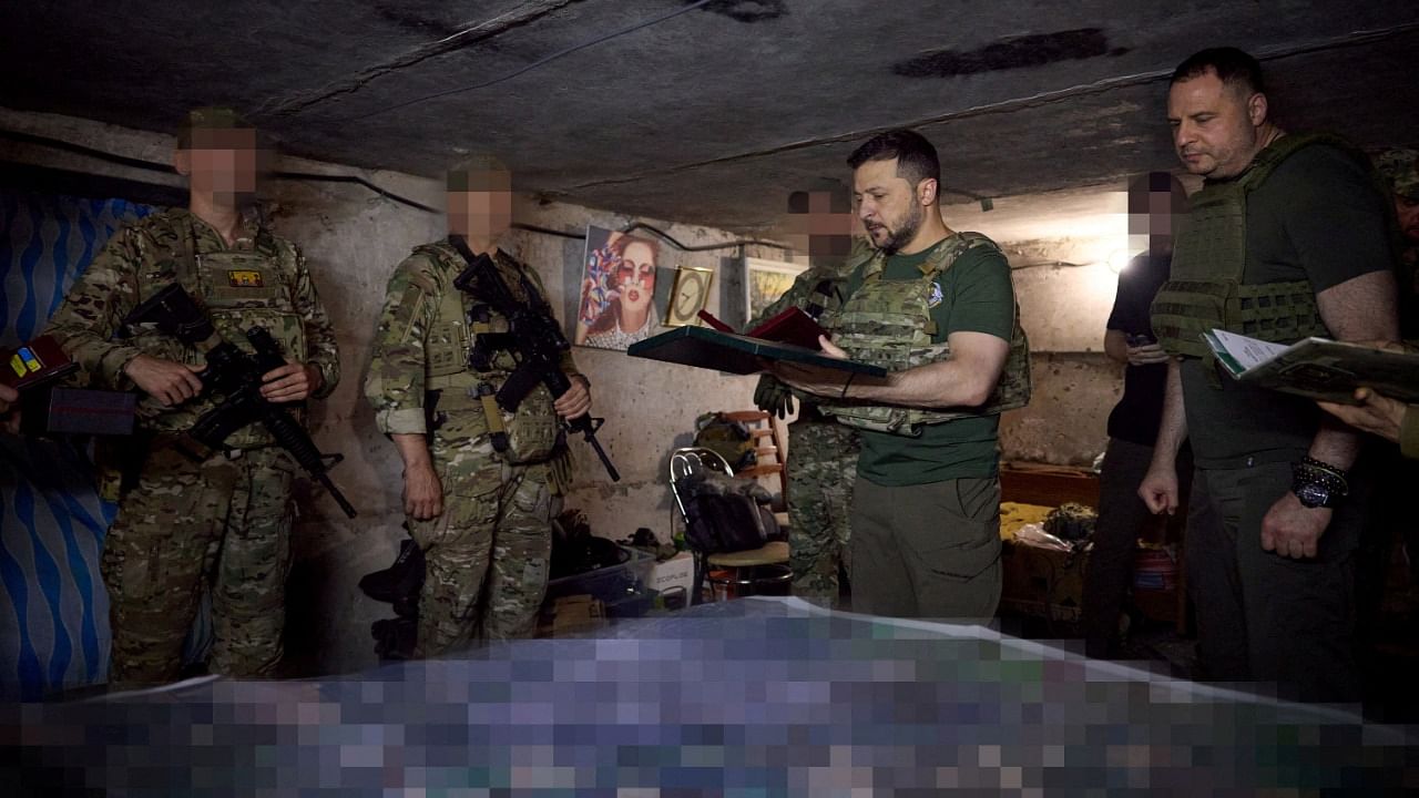 <div class="paragraphs"><p>File Photo: Ukraine's President Zelensyy visits members of the Special Operation Forces near Bakhmut. </p></div>