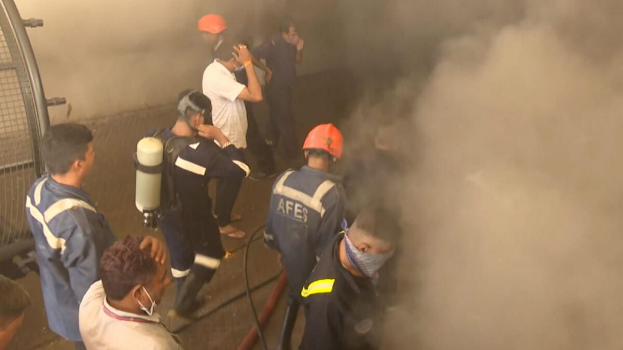  Firefighters attempt to douse a fire that broke out at a hospital, in Ahmedabad. Credit: PTI Photo