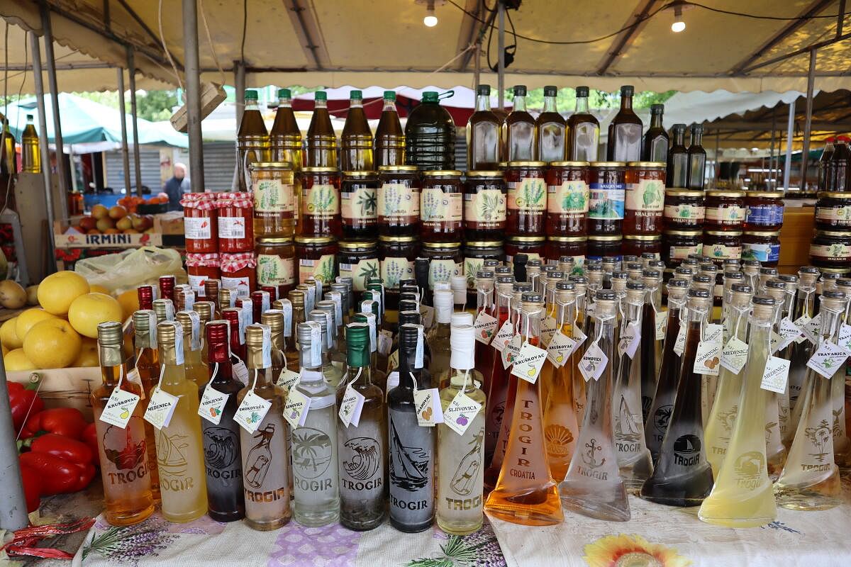 Local spirits at a market in Eastern Europe. PHOTO BY AUTHOR