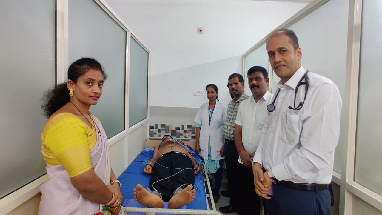 A patient undergoes ECG during the inauguration of Hrudaya Vaishalya inauguration at Moodbidri Community Health Centre. Credit: Special arrangement