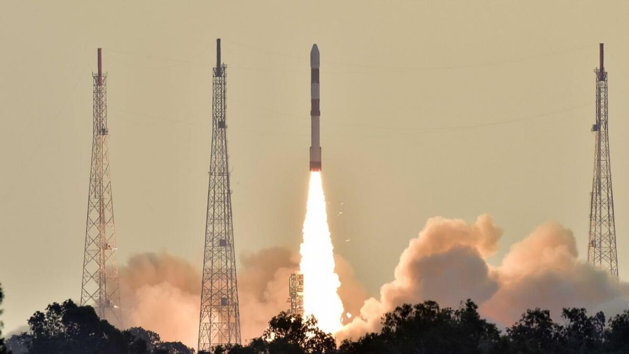 Launch of ISRO's PSLV-C56/DS-SAR. Credit: PTI Photo