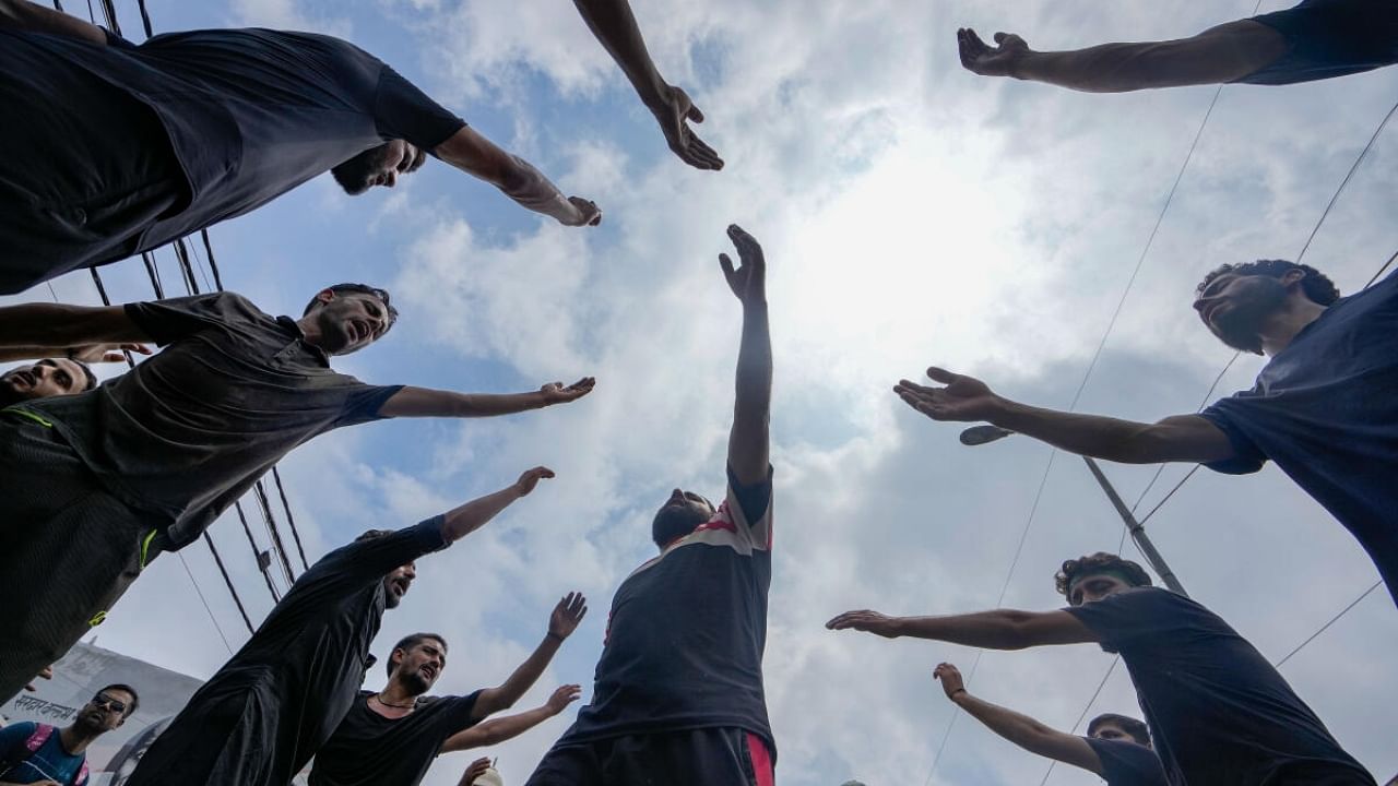 Shia Muslims mourn during a procession on the day of Ashura, in New Delhi, Saturday, July 29, 2023. Credit: PTI Photo