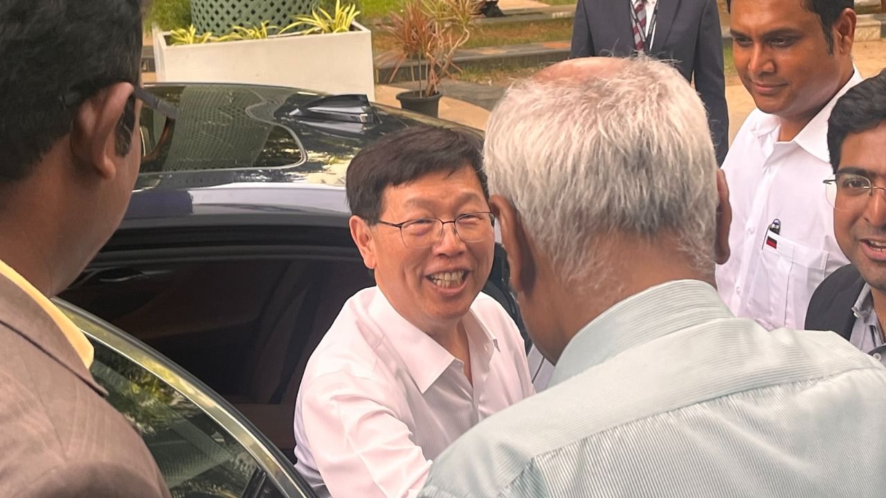 Foxconn Technology Group Chairman Young Liu at the IIT-Madras Research Park in Chennai on Monday. Credit: DH Photo/ETB Sivapriyan