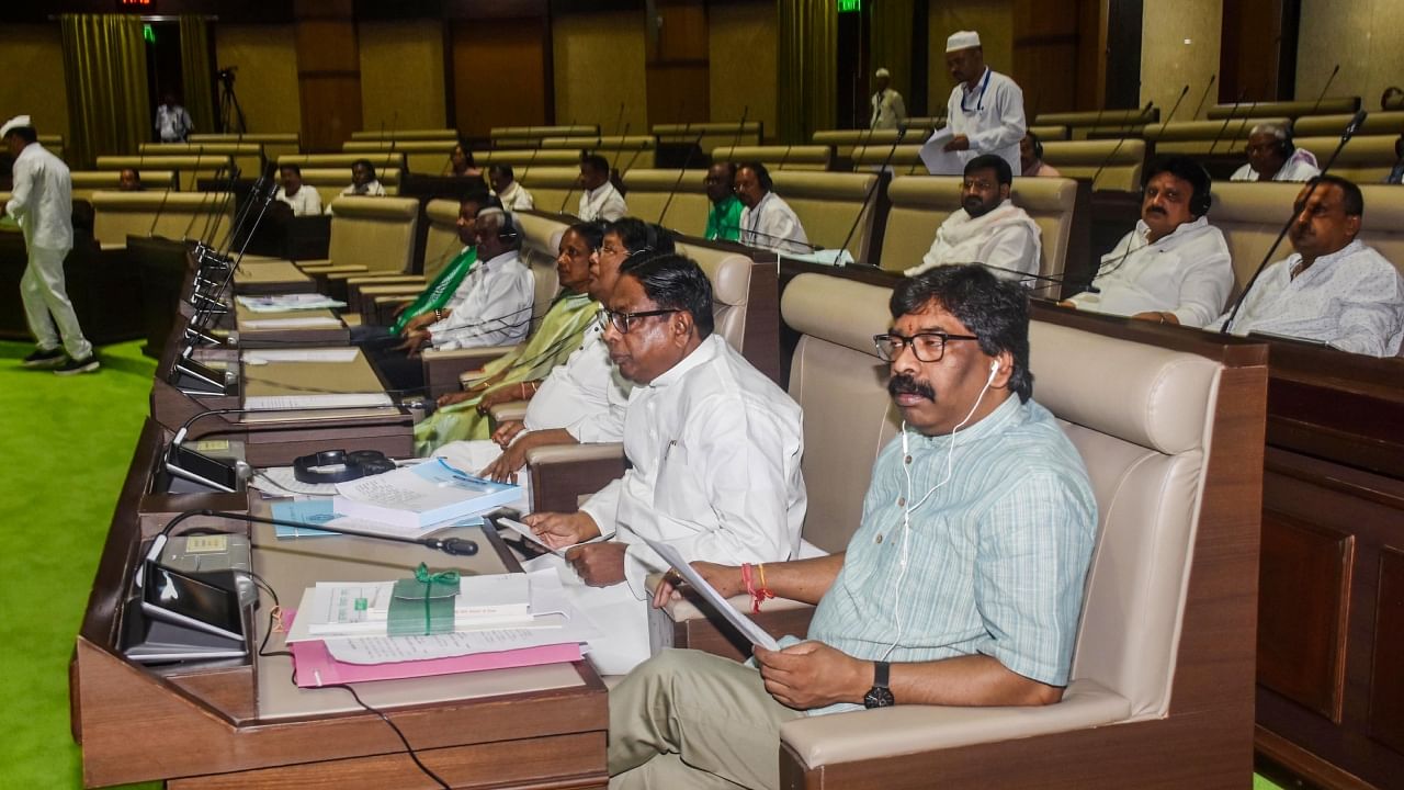 Jharkhand Chief Minister Hemant Soren during the first day of the Monsoon session of the State Assembly, in Ranchi, Friday, July 28, 2023. Credit: PTI Photo