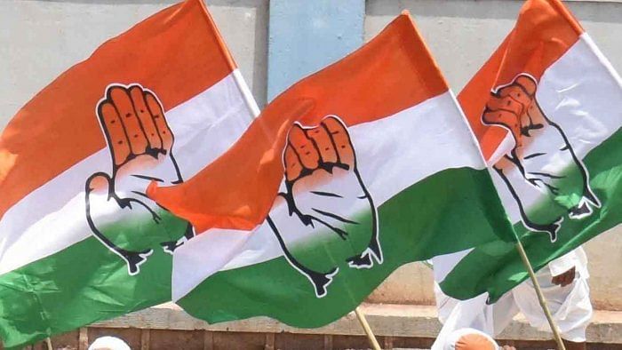 The party flag of Congress. Credit: DH File Photo