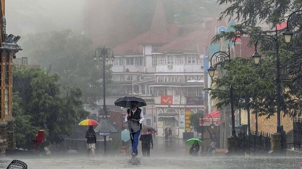 Rain in Shimla. Credit: PTI Photo