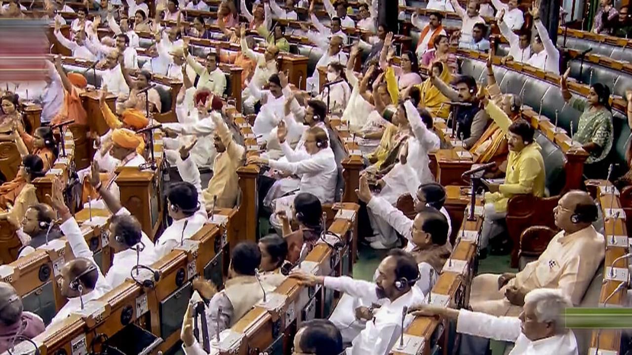 NDA members during consideration and passing of a bill in the Lok Sabha in the ongoing Monsoon session of Parliament. Credit: PTI Photo