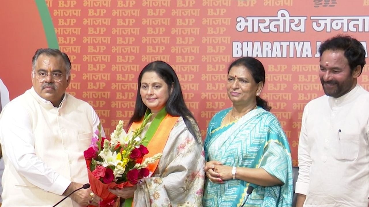 Telugu actress and former MLA Jayasudha joined BJP in the presence of senior BJP leaders in New Delhi. Credit: X/@BJP4India
