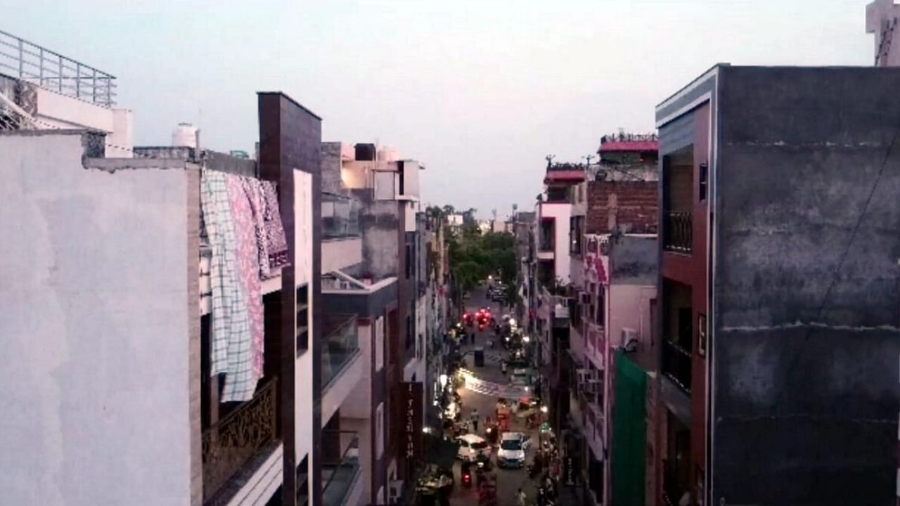 Drones being used for surveillance as the Delhi Police enhanced patrolling in the national capital after an alert was sounded following communal clashes in Gurugram and adjoining areas in Haryana, at Geeta Colony, in New Delhi. Credit: PTI Photo