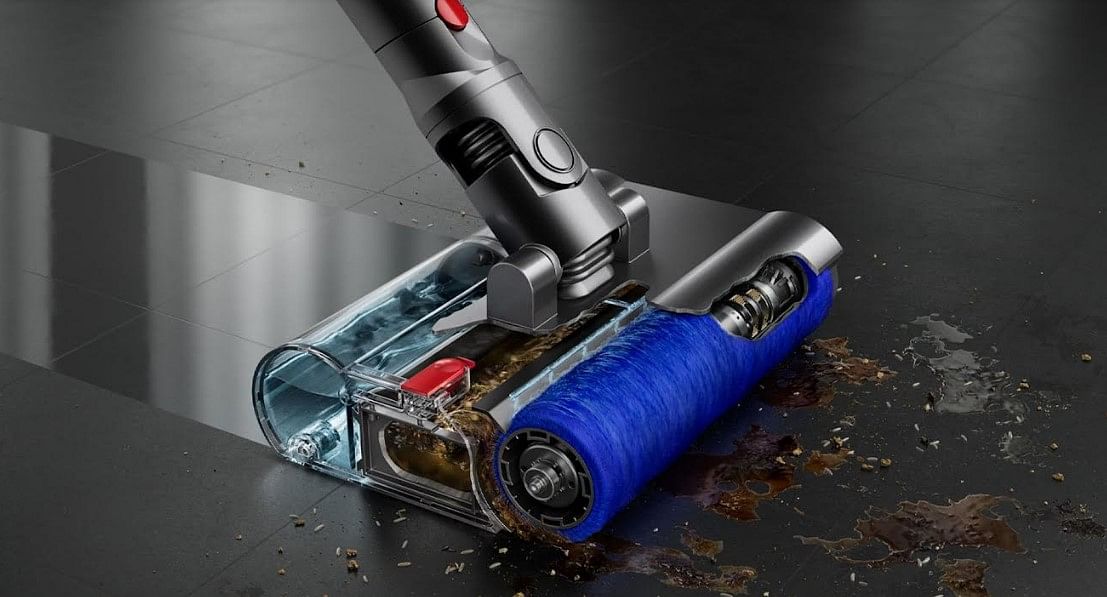 The new V12s Detect Slim Submarine comes with wet roller tool. Credit: Dyson