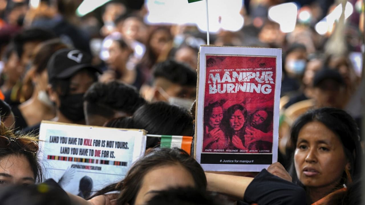 Kuki community protest in Chennai. Credit: PTI Photo