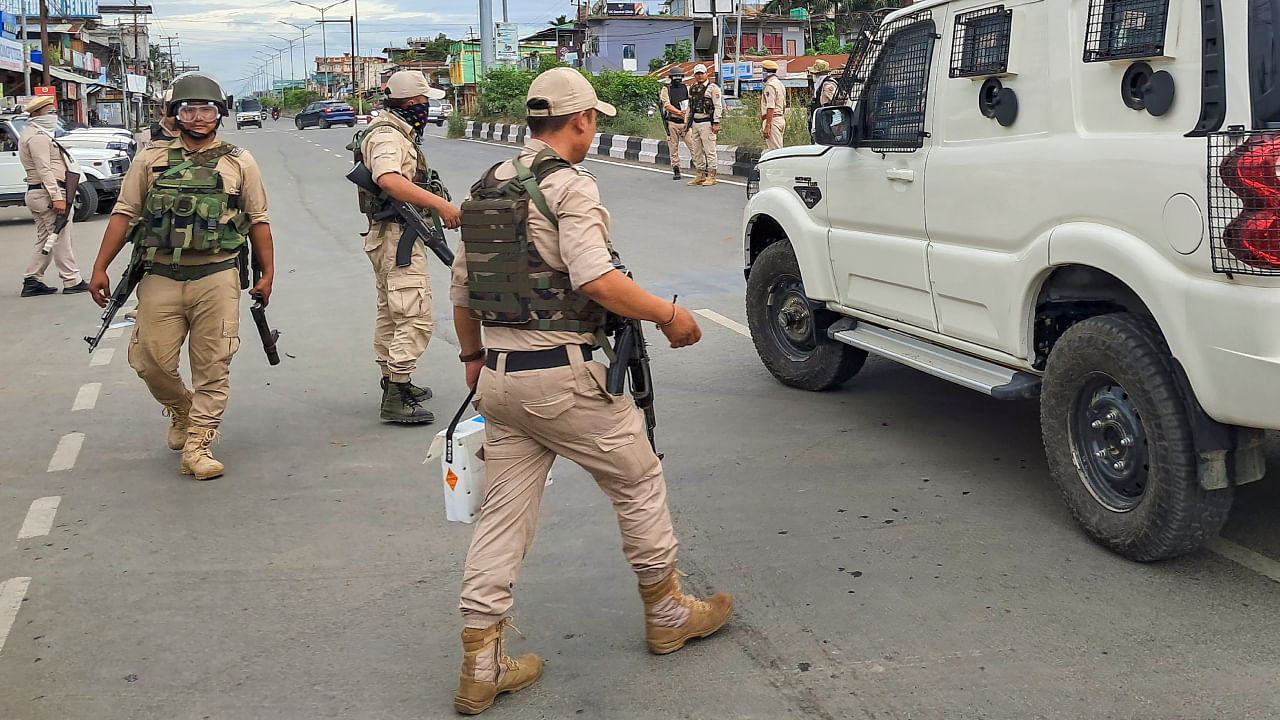 Security forces personnel in Manipur. Credit: PTI Photo