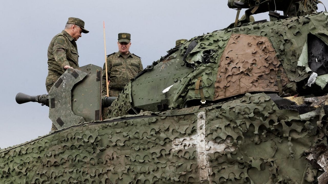 Russian defence minister Sergei Shoigu visits troops in Ukraine. Credit: Russian Defence Ministry/Handout via Reuters