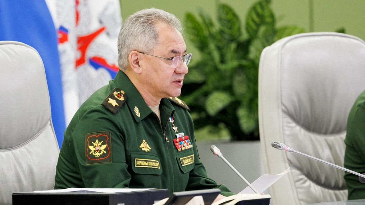 Russian defence minister Sergei Shoigu chairs a meeting with the leadership of the Armed Forces in Moscow, Russia July 31, 2023. Credit: Reuters File Photo