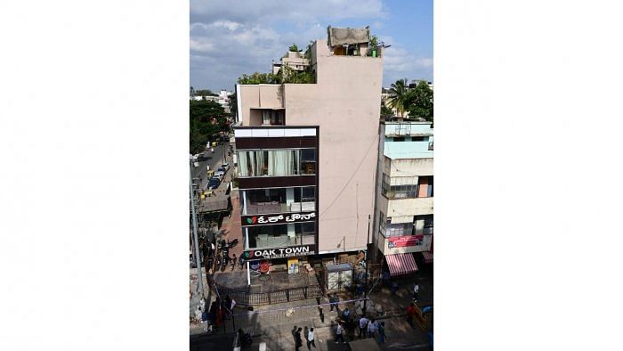 The spot where the water tanks collapsed on the footpath at Central Street. Credit: DH Photo