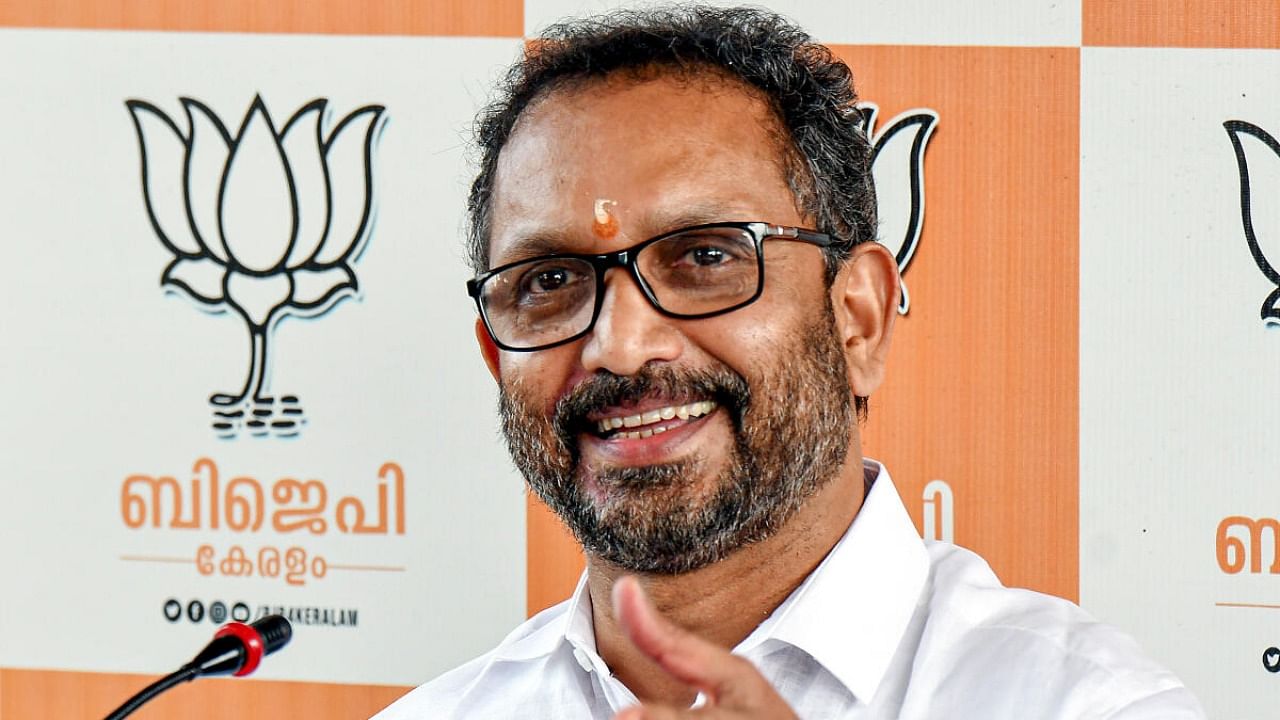 <div class="paragraphs"><p>BJP Kerala President K. Surendran addresses a press conference regarding Kerala Assembly Speaker AN Shamseer's alleged remarks on Lord Ganesha. </p></div>