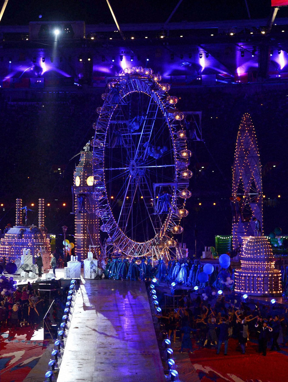 Artisits perform during the Closing Ceremony at the 2012 Summer Olympics on Sunday. PTI Photo