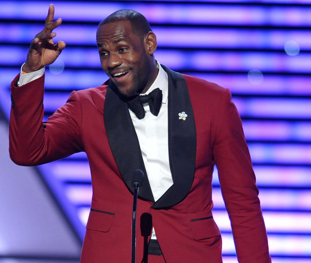 LeBron James speaks as he accepts the award for best male athlete at the ESPY Awards on Wednesday, July 17, 2013, at Nokia Theater in Los Angeles. Ap Photo